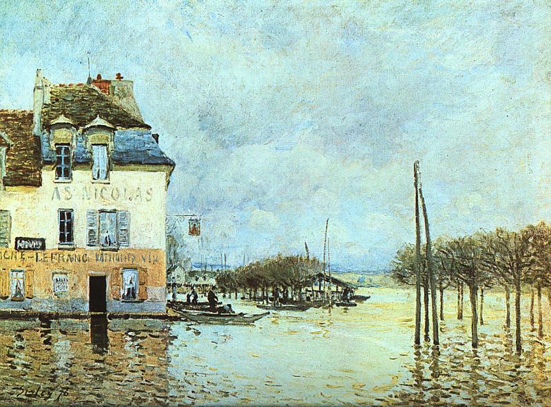 Alfred Sisley Flood at Pont-Marley France oil painting art